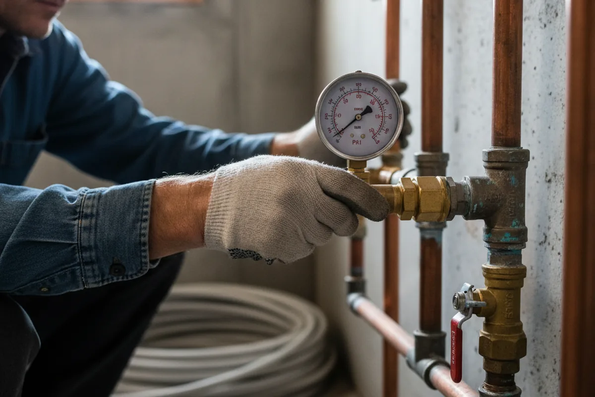 Pressure testing a repaired line during Water Line Repair in Rootstown